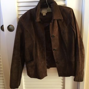 Brown suede jacket from Loft